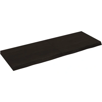 Afbeelding van vidaXL Wastafelblad 140x50x(2 6) cm behandeld massief hout donkerbruin