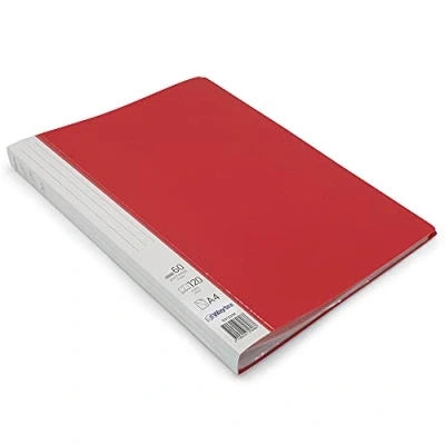 Afbeelding van Waytex 931335R documentenhoes A4, 120 pagina&#039;s, premium kwaliteit, ondoorzichtig, identificeerbaar, 60 transparante hoezen, rood