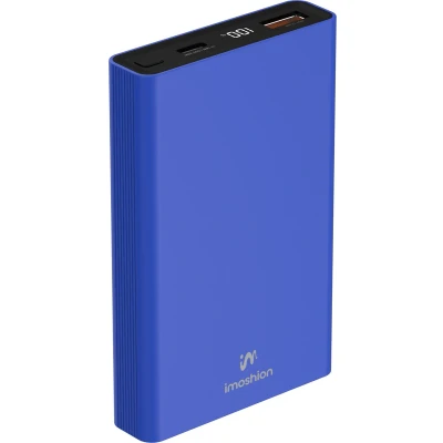 Afbeelding van imoshion Mini Powerbank 10000 mAh Snellader 22.5W LED indicator USB C &amp; A Universeel Blauw