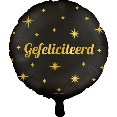 Afbeelding van Helium Ballon Gefeliciteerd Classy 45cm per stuk