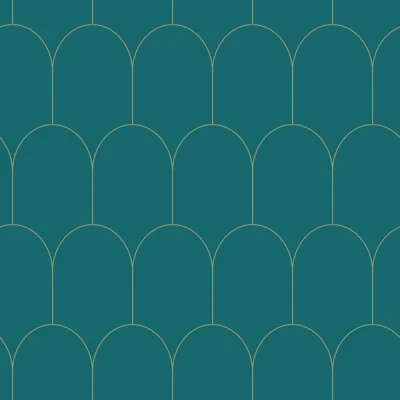 Afbeelding van ESTAhome behang visgraat motief smaragd groen en goud 139200 0,53 x 10,05 m