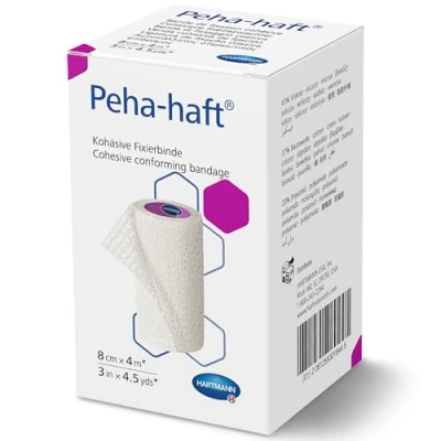 Afbeelding van Hartmann Witte latexvrije fixatiezwachtel Peha haft 6cm x 4 meter