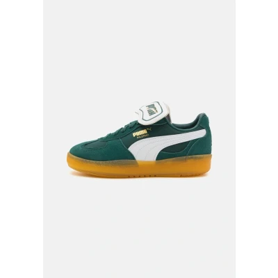 Afbeelding van Puma Palermo MODA Tongue Sneakers laag, Dames, Maat: 40.5, Dark myrtle/white Leer en textiel