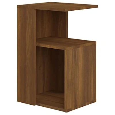 Afbeelding van vidaXL Bijzettafel, eiken, bruin, 36 x 30 56 cm, bewerkt hout