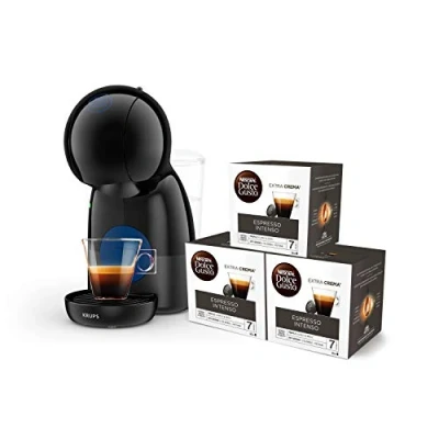 Afbeelding van Krups Piccolo KP1A05 Nestlé Dolce Gusto 15 bar en 1500 W capsulekoffiezetapparaat met 0,8 l tank, multi dosis capsules voor warme koude dranken, rood/zwart