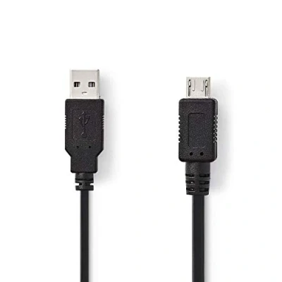 Afbeelding van USB A naar Micro kabel 2 meter 2.0 (100% koper, Zwart)