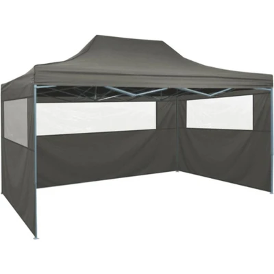 Afbeelding van Partytent met 3 zijwanden inklapbaar 3x4 m staal antraciet