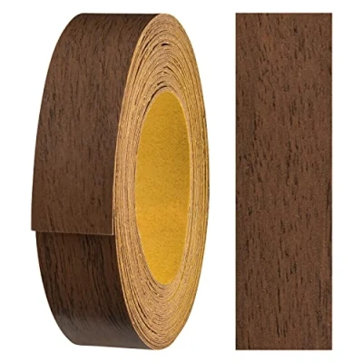 Afbeelding van haggiy Melamine kantenband 18 mm x 5 m Stevige bevestiging zonder strijken dankzij acryllijm Tape voor randen Fineer planken / houten panelen Walnoot