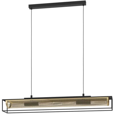 Afbeelding van EGLO Nohales Hanglamp E27 112 cm Zwart/Goud Staal