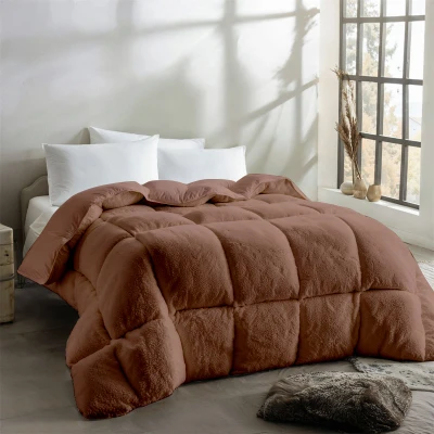 Afbeelding van Dekbedovertrek Teddy Easy Dekbed en Overtrek in 1! 140x200, Kleur: Blauw Microvezel Effen BlauwBruinGrijsAntracietBordeauxOff white