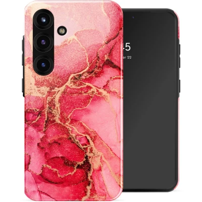 Afbeelding van Selencia Hoesje Geschikt voor Samsung Galaxy S25 Vivid Backcover Rosy Marble