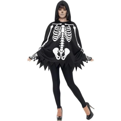 Afbeelding van Vegaoo Skelet poncho voor volwassenen
