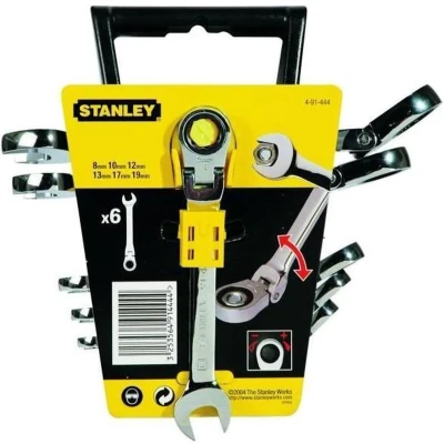 Afbeelding van Ringsteeksleutelset met verstelbare ratelring 6 delig Stanley 4 91 444