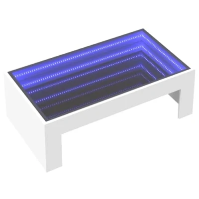 Image de vidaXL Table basse avec LED infini blanc 90x50x30 cm847616