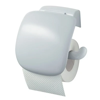 Afbeelding van Haceka 1119820 Uno toiletrolhouder, met deksel, kunststof, zilverkleurig, 15 x 9 cm