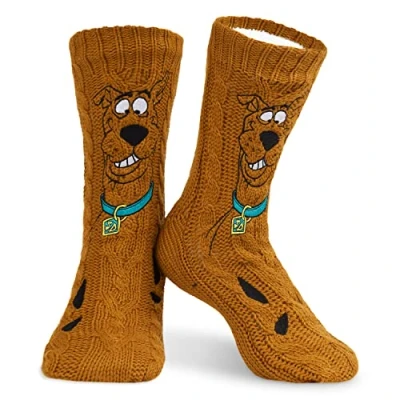 Afbeelding van Scooby Doo! Grappige herensokken met antislip noppen van ABS en sherpa fleece, Bruin