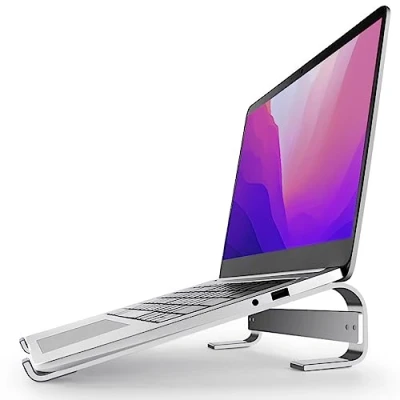 Afbeelding van MMOBIEL Laptop Standaard Stand 10 tot 18 inch Geventileerde Houder Universeel Verhoger Geschikt voor MacBook, Notebook, ASUS en meer Incl. Gereedschap Aluminium