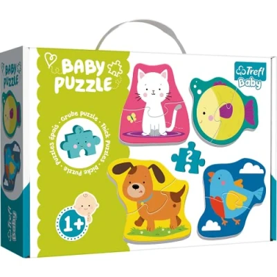 Afbeelding van Trefl Puzzel, dieren, 2 delen, 4 sets, Baby Classic, voor kinderen vanaf 1 jaar