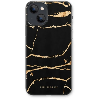 Afbeelding van Case Company® hoesje geschikt voor iPhone 13 Gouden marmer Soft Cover Telefoonhoesje Bescherming aan alle Kanten en Schermrand
