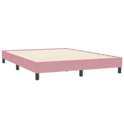 Afbeelding van vidaXL Bedframe zonder matras 140x210 cm fluweel roze
