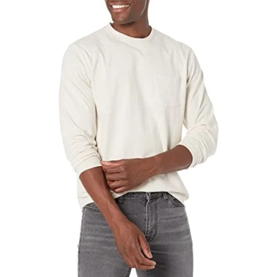 Image de Amazon Essentials T shirt à manches longues pour homme, coupe classique, avoine chiné, taille M