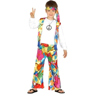 Afbeelding van Fiestas Guirca Verkleedpak Hippie Junior Wit Maat 110/116