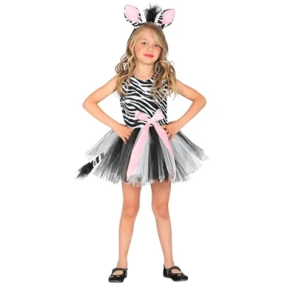 Afbeelding van WIDMANN Zebra tutu kostuum voor meisjes 110 (3 4 jaar)