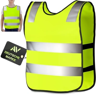 Afbeelding van AVANA Reflecterend veiligheidsvest voor kinderen (3 12 jaar), hoge zichtbaarheid, neongeel