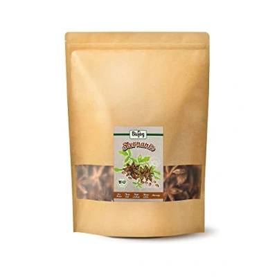 Image de Biojoy BIO Anis étoilé entière (1 kg), thé d&#039;anis, sans additifs (Illicium verum)