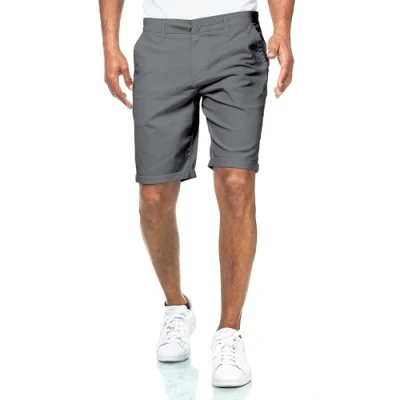 Afbeelding van Smith &amp; Solo Korte chinoshorts voor heren, katoen, zomer, bermuda, hardloopshorts Antraciet, S
