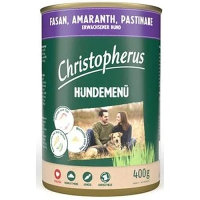 Afbeelding van Christopherus hondenmenu Adult 6x400g fazant, amarant, pastinaak