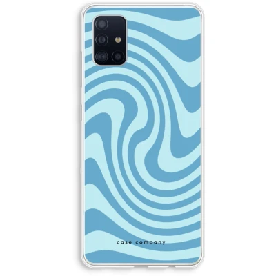 Afbeelding van Case Company® hoesje geschikt voor Samsung Galaxy A51 4G Swirl Blauw Soft Cover Telefoonhoesje Bescherming aan alle Kanten en Schermrand