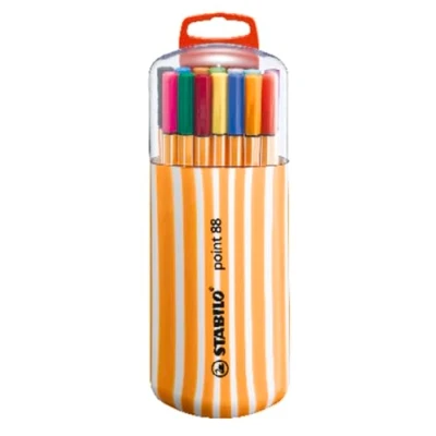 Afbeelding van Stabilo Point 88 Fineliner, Zebrui Box, Etui Van 20 Stuks In Geassorteerde Kleuren Fineliner