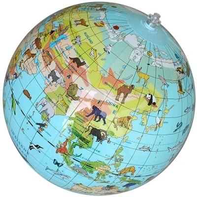Afbeelding van Caly Toys Wereldkaart Met Dieren 30 Cm Opblaasbare Bal Multicolour Buitenspelen &amp; Spellen