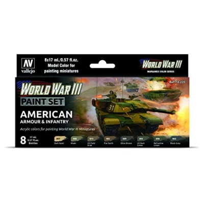 Afbeelding van Vallejo Farb Set, US American Panzerung en Infanterie, WWIII modelbouw accessoires, 070220, Diversen