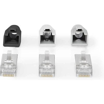 Afbeelding van RJ45 connector Cat6a FTP (Voor stugge kern, Doorsteekmontage, Knikbescherming, 10 stuks)