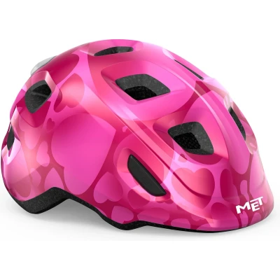 Afbeelding van MET Hooray MIPS Kinderhelm Fietshelm Kinderen Maat XS/S (46 52cm) Pink Hearts Glossy