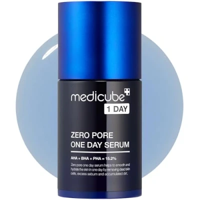 Afbeelding van Medicube Serum Zero Pore One Day 30 ml met AHA+BHA+PHA en allantoïne tegen vergrote poriën 10,8% minder na een dag gebruik