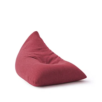 Afbeelding van Lumaland Indoor linnen zitzak, driehoekige comfortabele zitzak voor binnen, 370 l vulling, 150 x 100 cm, linnenlook en feel, bruin