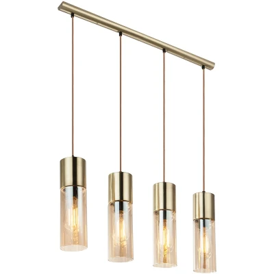 Afbeelding van Hanglamp Annika, 4 lamps, messing mat