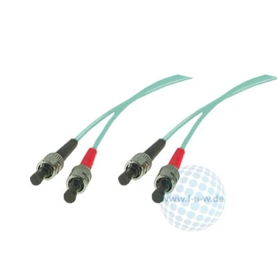 Afbeelding van exertis Connect Verbindingskabel ST multimodus (M) naar 2 m glasvezel OM3 turquoise
