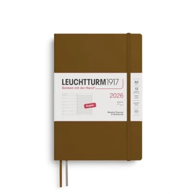 Afbeelding van Leuchtturm1917 Weekly Planner&amp;Notebook A5 12 maanden 2026 Softcover Spice Brown