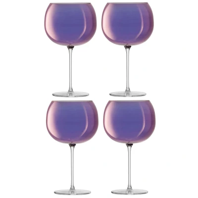 Afbeelding van L.S.A. Aurora Balloon Glas 680 ml Set van 4 Stuks Purple / Glass