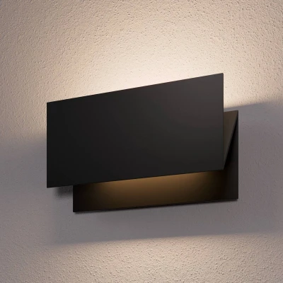 Afbeelding van Lucande LED buitenwandlamp Meja, zwart, aluminium, IP54
