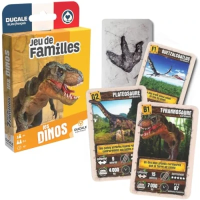 Afbeelding van Ducale, het Franse spel 7 Families Les Dinos kaartspel voor kinderen, dinosaurus 108597898