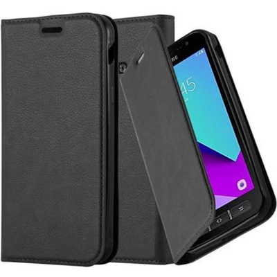 Afbeelding van Cadorabo Hoesje geschikt voor Samsung Galaxy XCover 4 / 4s in ZWARTE NACHT Beschermhoes met magnetische sluiting, standfunctie en kaartvakje Book Case Cover Etui