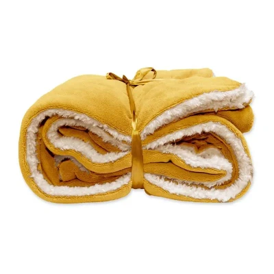 Afbeelding van Unique Living Lars Coral Fleece/suede Plaid 150x200cm Honey