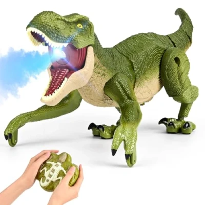 Afbeelding van T rex Dinosaurus speelgoed op afstand bestuurd voor kinderen, elektrische prehistorische wezens, kerst en verjaardagscadeaus jongens van 3 15 jaar (groen)