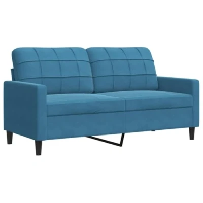 Afbeelding van Tweezitsbank 140 cm fluweel blauw