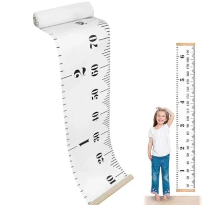 Afbeelding van JJiaoLinin Hoogtemeting voor kinderen, canvas muur liniaal baby groei grafiek kinderen maattabel meetlinialen